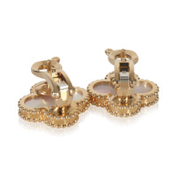 Yellow Gold Mother Of Pearl Vintage Alhambra Earrings