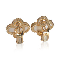 Yellow Gold Mother Of Pearl Vintage Alhambra Earrings
