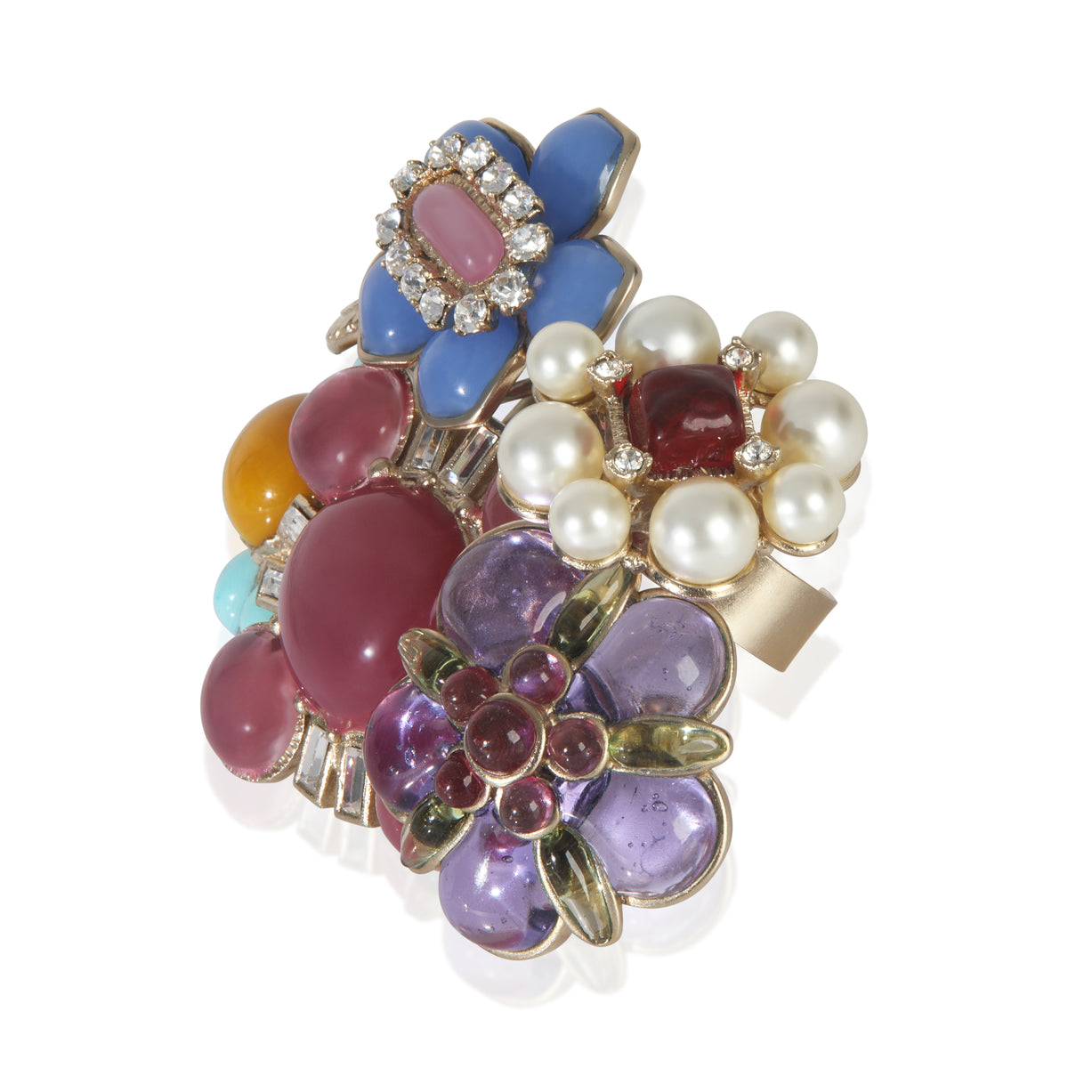 Gold-Plated  2009 Gripoix Double Finger Ring