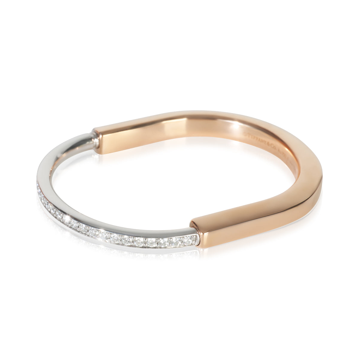 Tiffany & Co. White Gold & Yellow Gold Diamond Lock Bracelet clasp