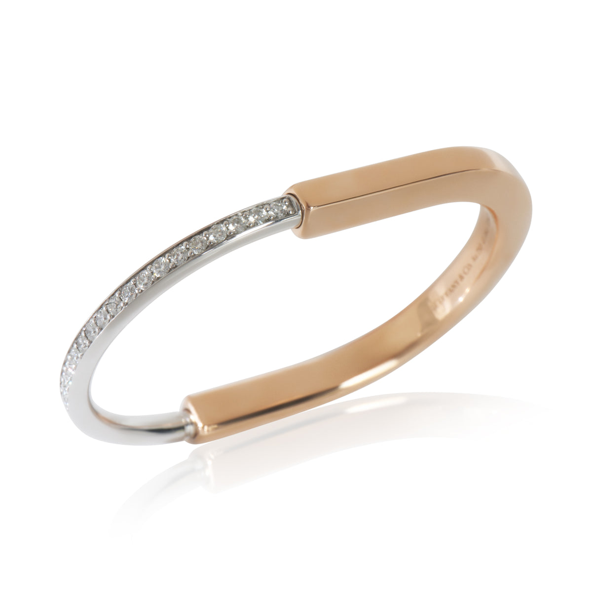 White Gold & Yellow Gold Diamond Lock Bracelet