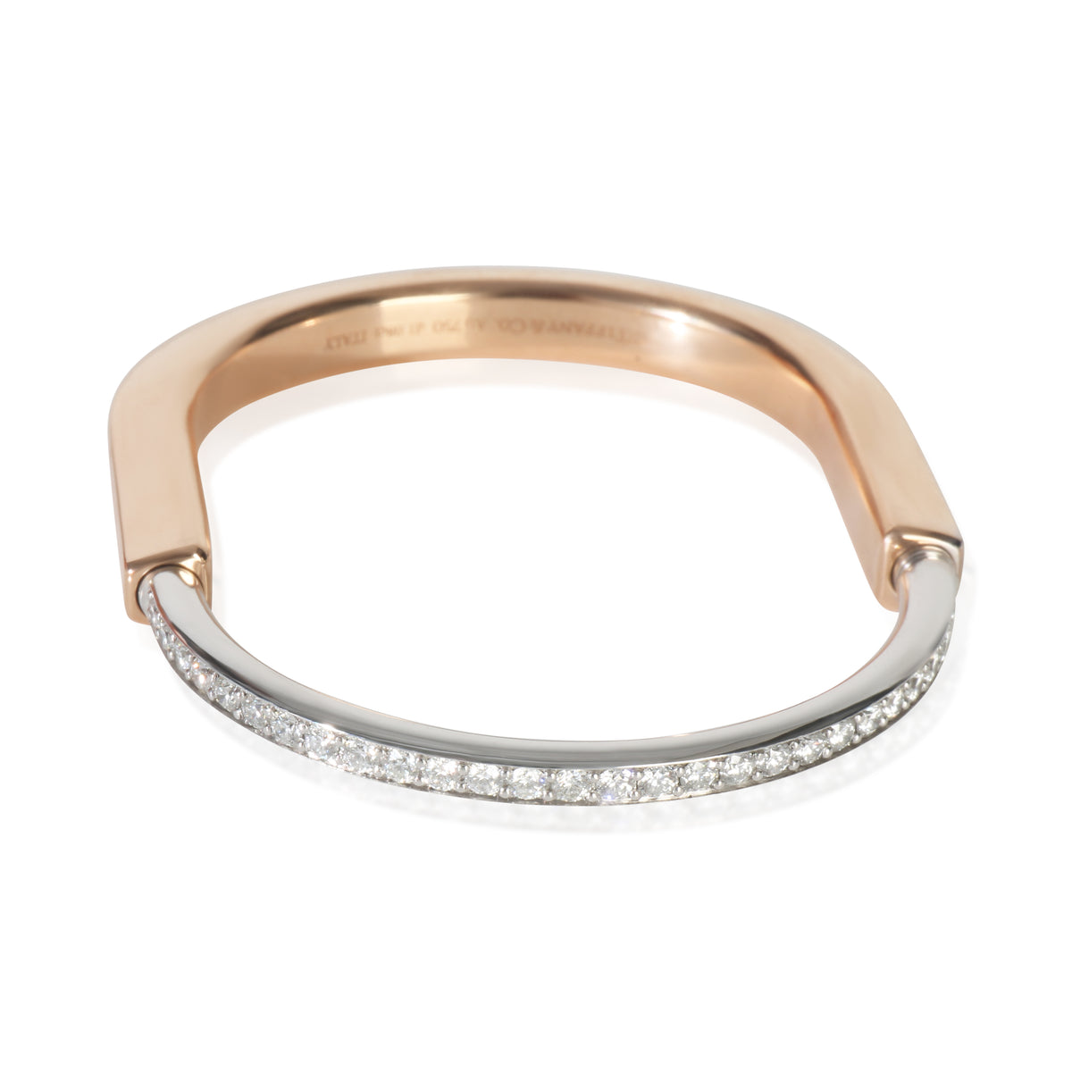 White Gold & Yellow Gold Diamond Lock Bracelet