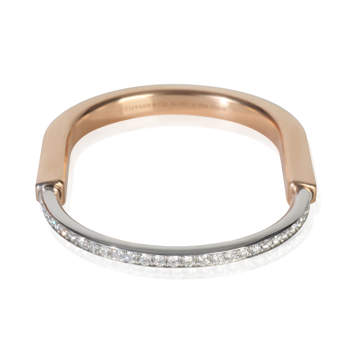 White Gold & Yellow Gold Diamond Lock Bracelet