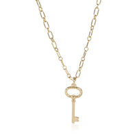 Yellow Gold  Oval Key Necklace