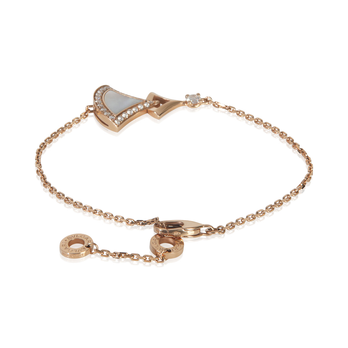 BVLGARI Rose Gold Mother Of Pearl and Diamond Diva's Dream Bracelet bv