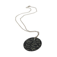 Sterling Silver Onyx Notes Pendant