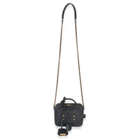 Black Quilted Caviar Small CC Filigree Vanity Case