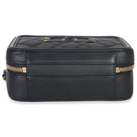 Black Quilted Caviar Small CC Filigree Vanity Case