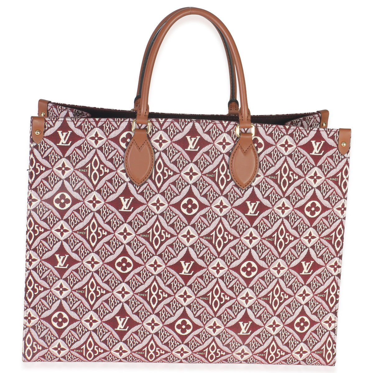 Louis Vuitton Bordeaux Jacquard Canvas Since 1854 Onthego GM Handbag bv