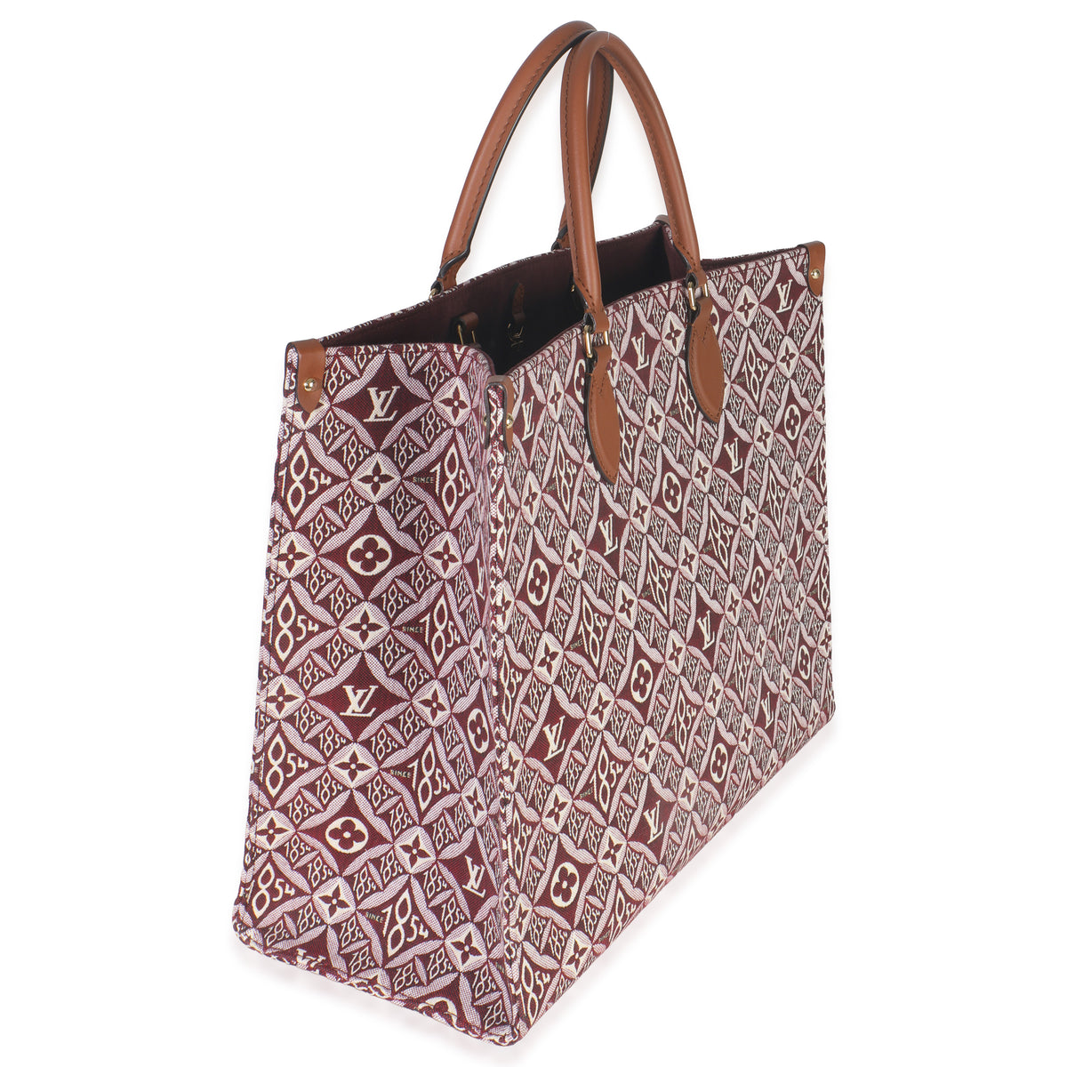 Louis Vuitton Bordeaux Jacquard Canvas Since 1854 Onthego GM Handbag pv