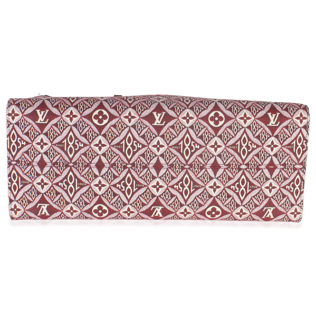 Louis Vuitton Bordeaux Jacquard Canvas Since 1854 Onthego GM Handbag stamp