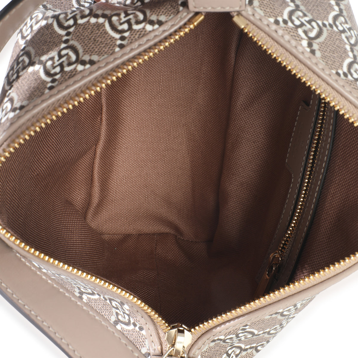 Gucci Taupe GG Shadow Monogram Canvas Super Mini Ophidia Shoulder Bag Handbag av