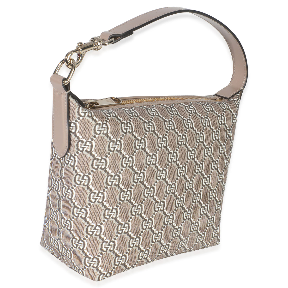 Gucci Taupe GG Shadow Monogram Canvas Super Mini Ophidia Shoulder Bag Handbag pv
