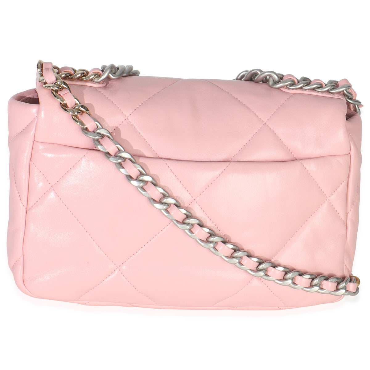 Chanel Light Pink Quilted Lambskin Small  19 Flap Bag Handbag bv