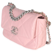 Chanel Light Pink Quilted Lambskin Small  19 Flap Bag Handbag sv