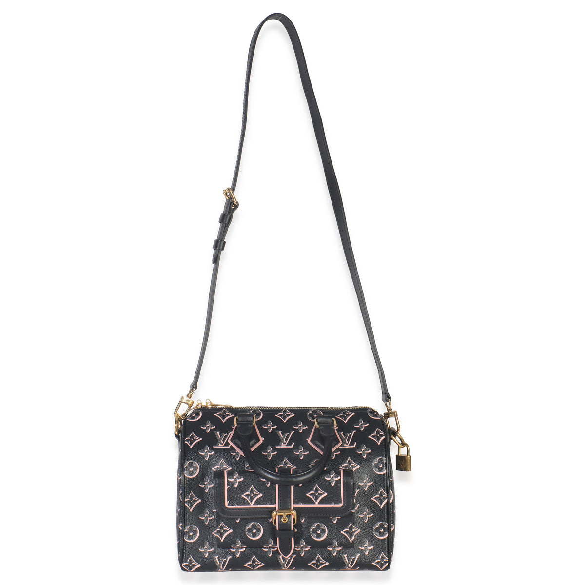 Louis Vuitton Black Monogram Canvas Fall for You Speedy Bandouliere 25 Handbag av