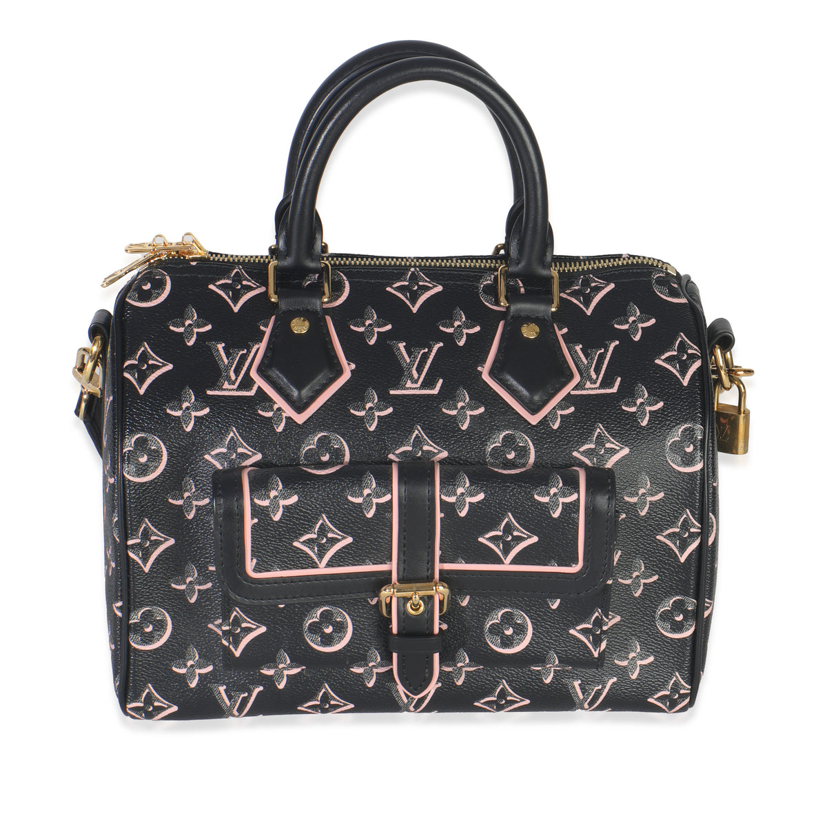 Louis Vuitton Black Monogram Canvas Fall for You Speedy Bandouliere 25 Handbag fv