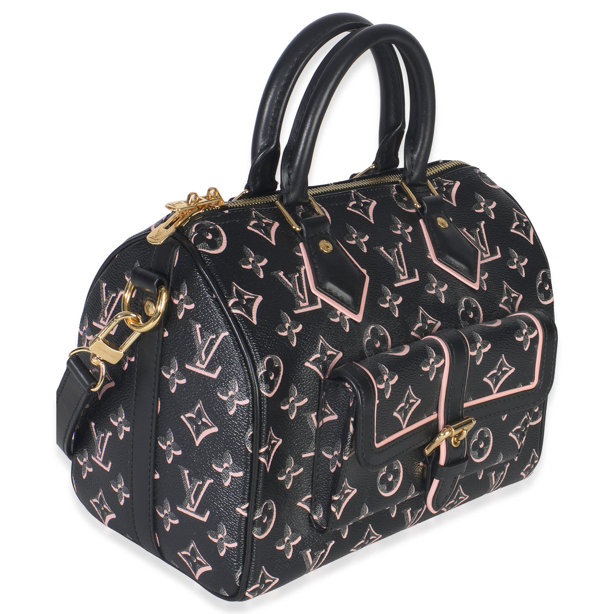 Louis Vuitton Black Monogram Canvas Fall for You Speedy Bandouliere 25 Handbag pv