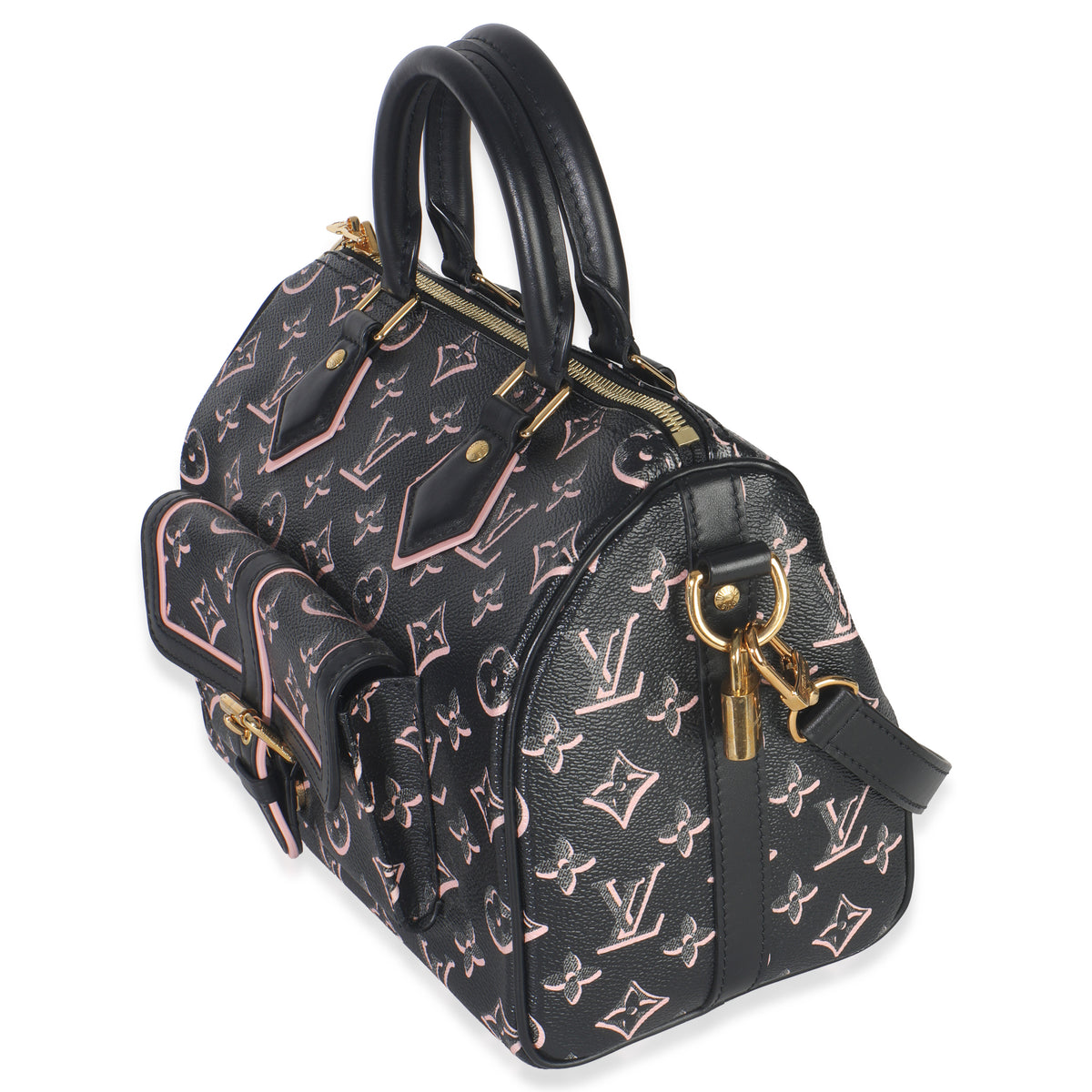 Louis Vuitton Black Monogram Canvas Fall for You Speedy Bandouliere 25 Handbag sv