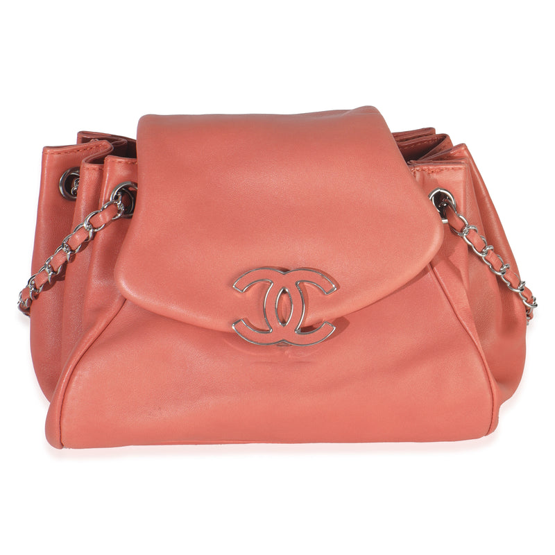 Coral Lambskin Small Sensual CC Accordion Flap Bag