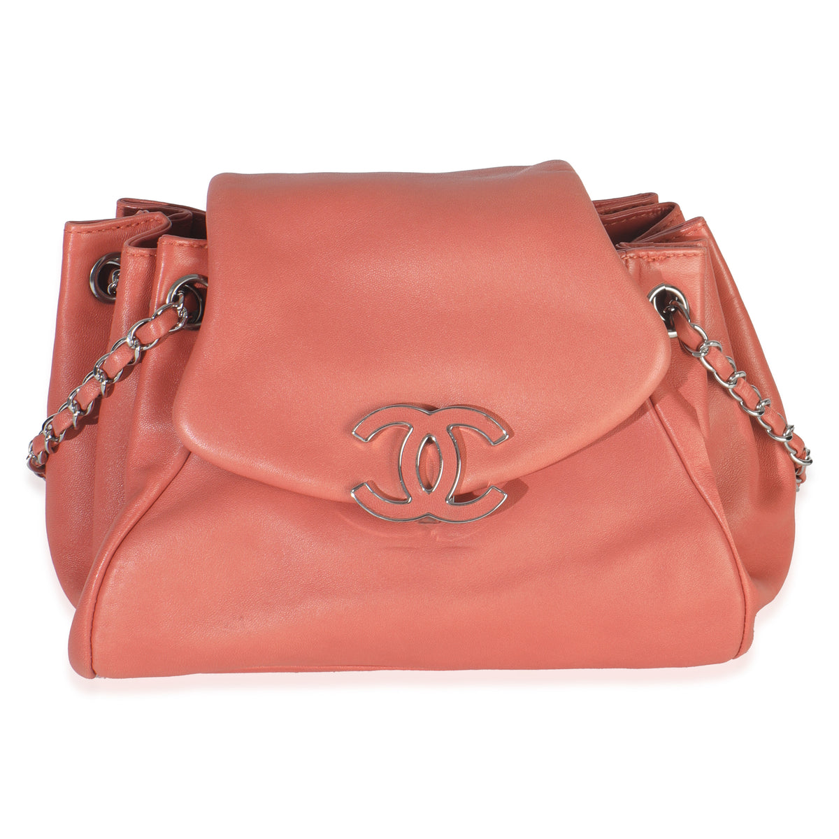 Coral Lambskin Small Sensual CC Accordion Flap Bag