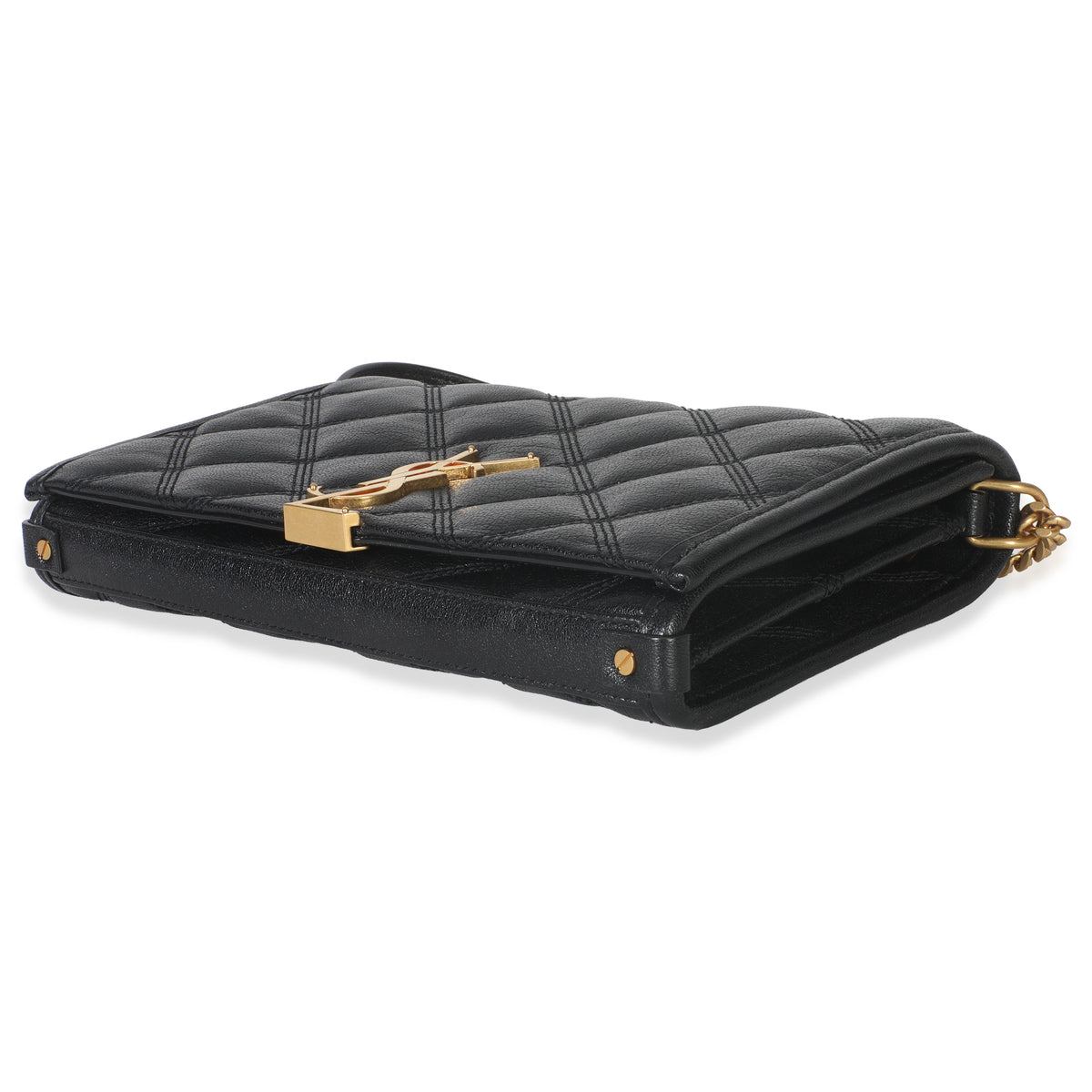 Black Quilted Lambskin Mini Becky Chain Bag