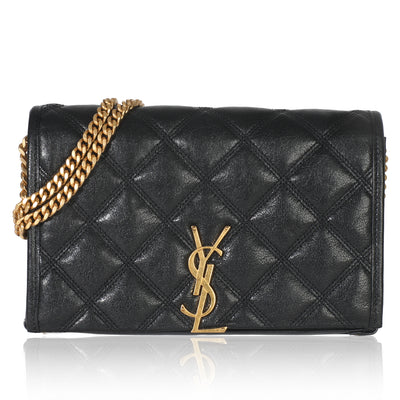 Black Quilted Lambskin Mini Becky Chain Bag