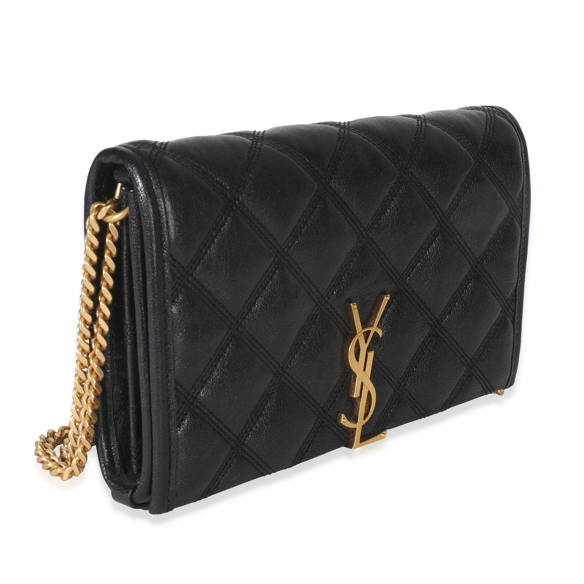 Black Quilted Lambskin Mini Becky Chain Bag