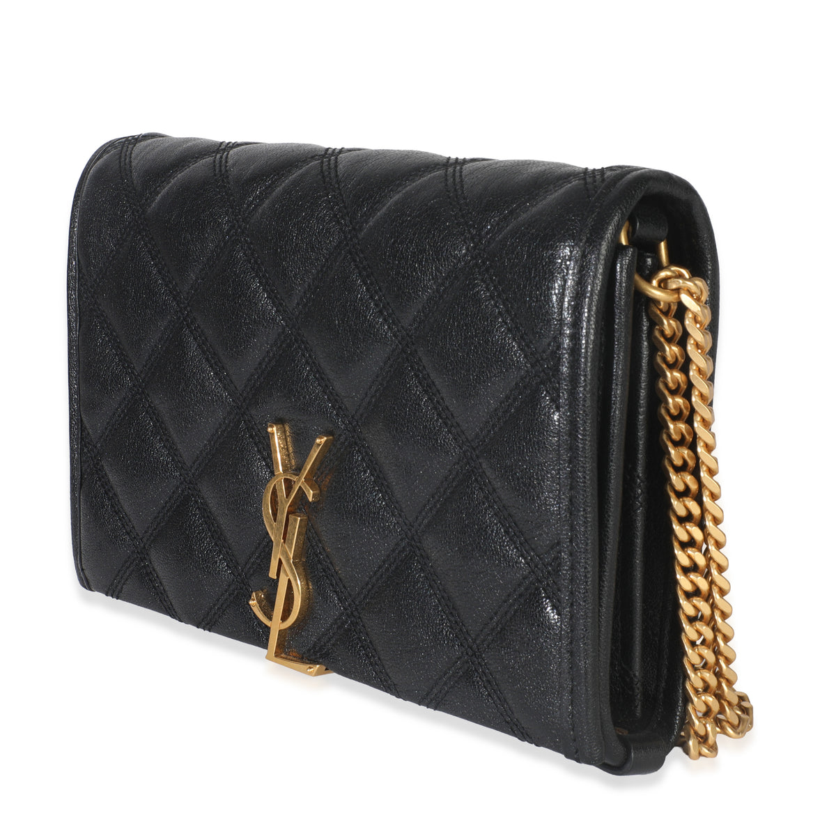 Black Quilted Lambskin Mini Becky Chain Bag