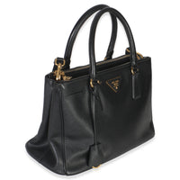 Prada Black Saffiano Small Galleria Double Zip Tote Handbag bv