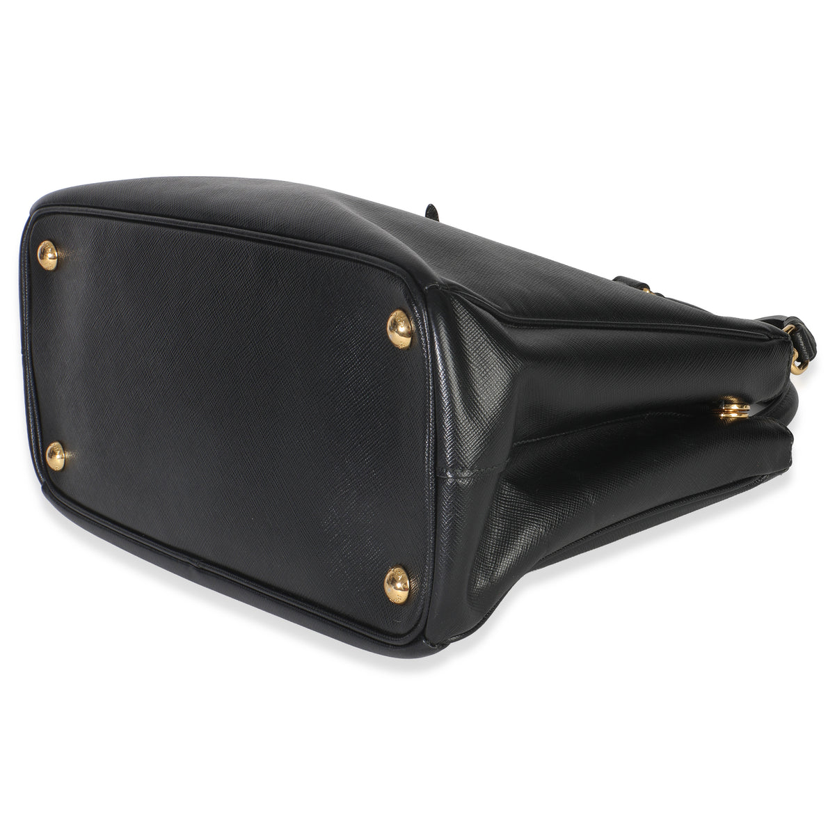 Prada Black Saffiano Small Galleria Double Zip Tote Handbag clasp