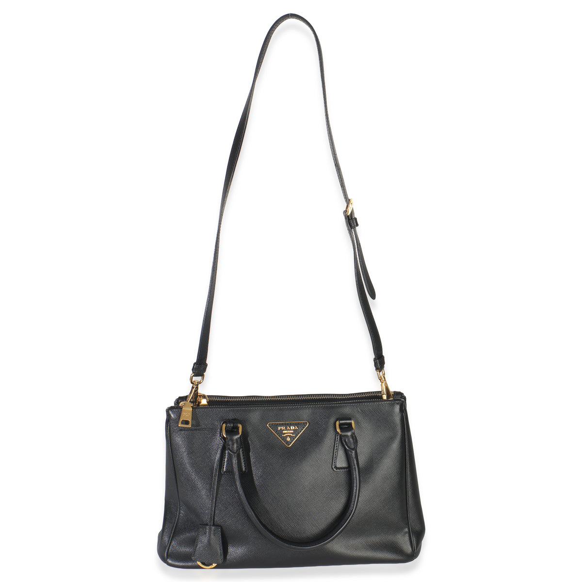 Black Saffiano Small Galleria Double Zip Tote