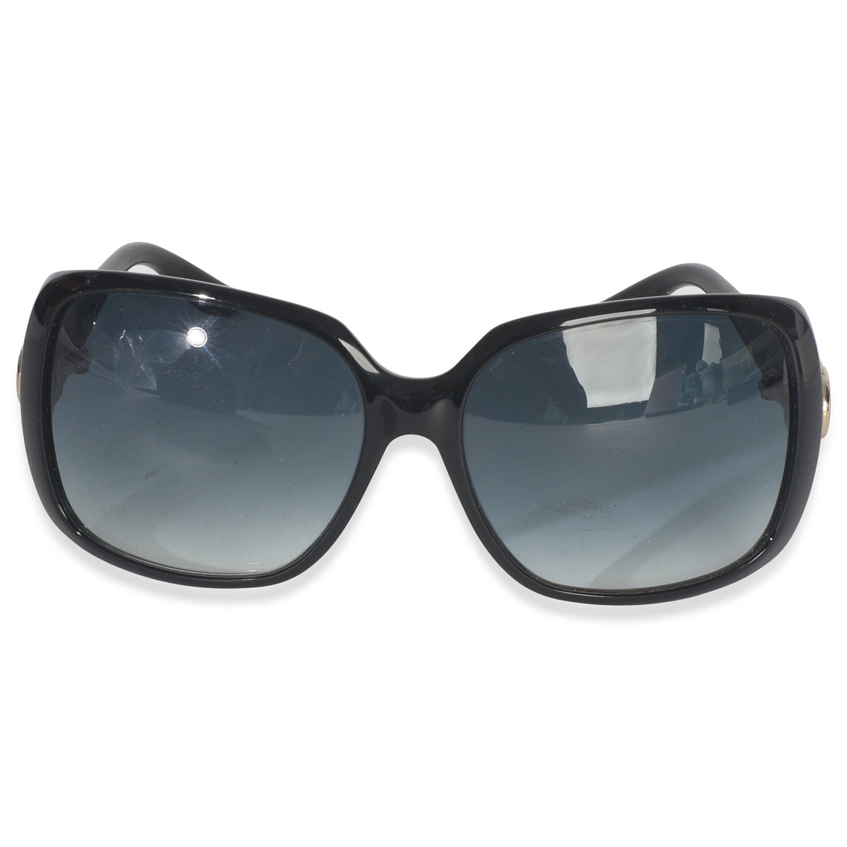 Gucci Black Acetate GG Web Oversized Rectangle Lens Sunglasses fv