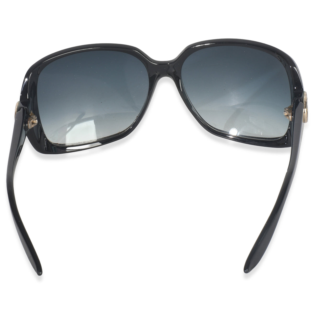 Gucci Black Acetate GG Web Oversized Rectangle Lens Sunglasses pv