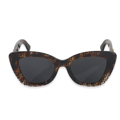 Fendi Brown Tortoise F Is  FF Cat Eye Sunglasses fv