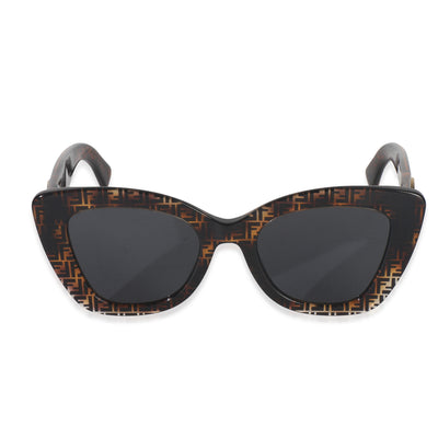 Brown Tortoise F Is Fendi FF Cat Eye Sunglasses