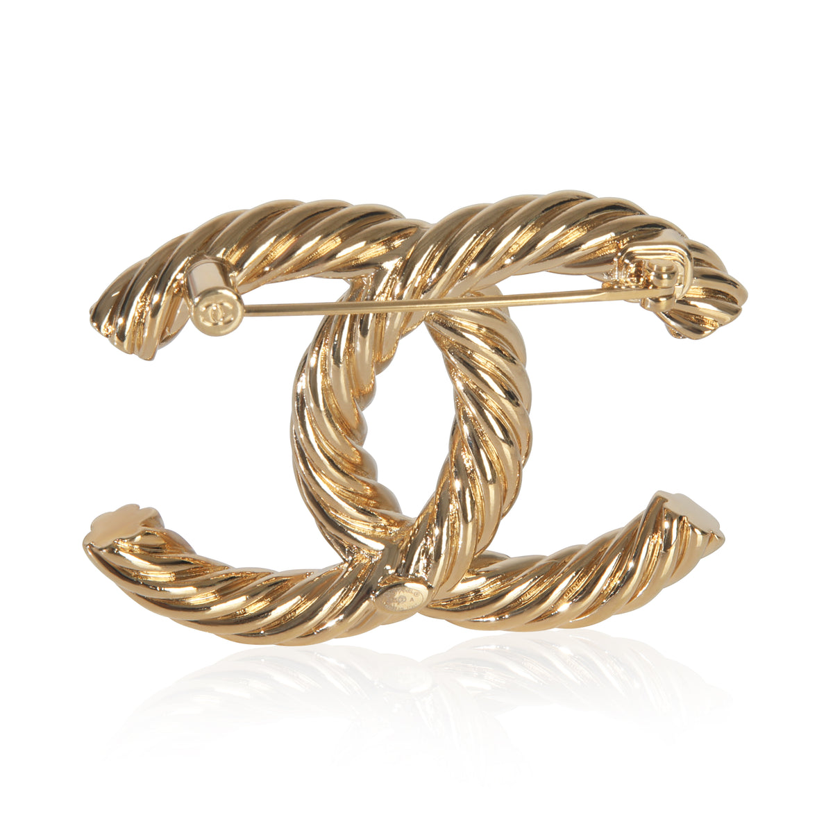 Gold-Plated  2023 Strass & Faux Pearl Brooch