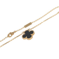 Van Cleef & Arpels Yellow Gold Onyx Vintage Alhambra Pendant sv