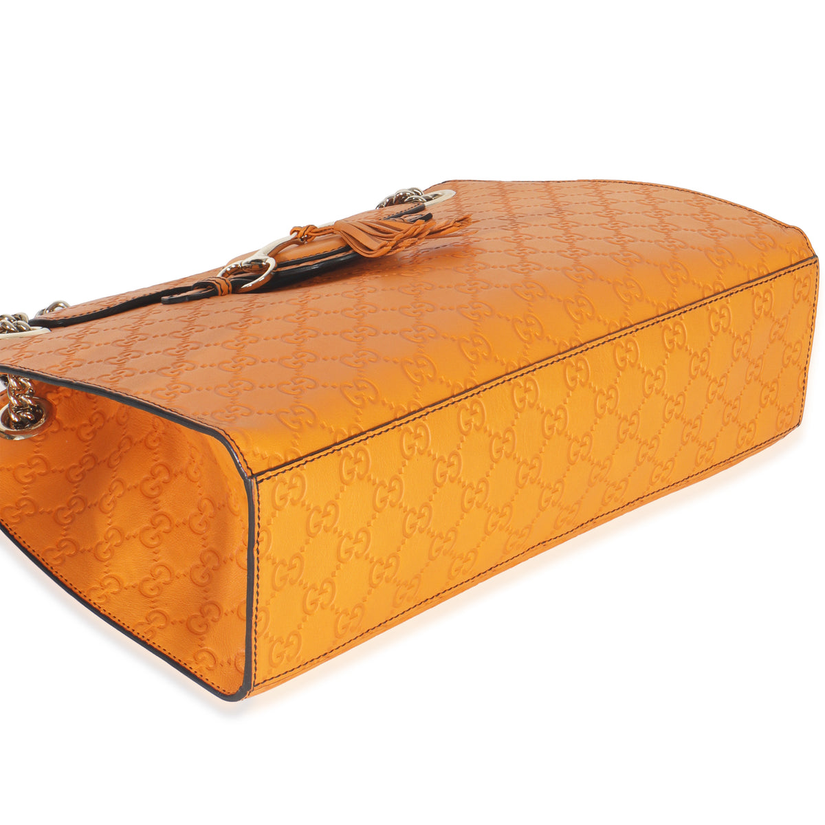 Orange Guccissima Leather Large Emily Chain Shoulder Bag