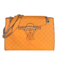 Orange Guccissima Leather Large Emily Chain Shoulder Bag