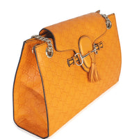 Orange Guccissima Leather Large Emily Chain Shoulder Bag