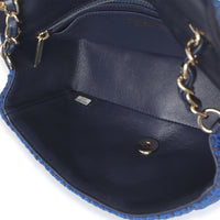 Electric Blue Tweed Mini Rectangular Flap Bag