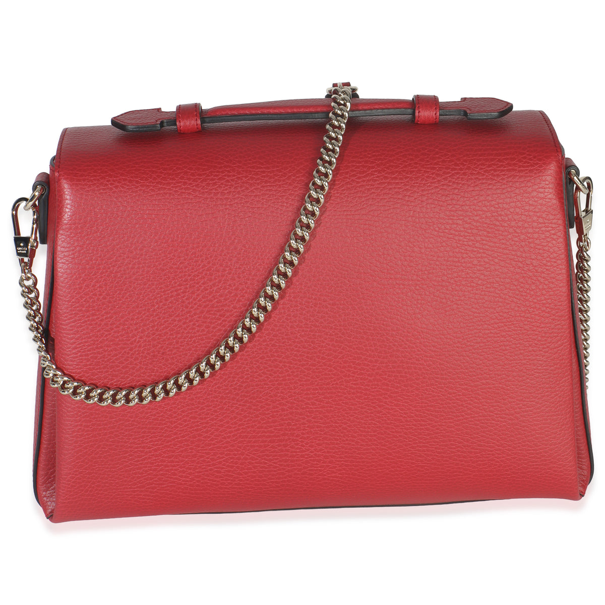 Gucci Red Dollar Calfskin Medium Interlocking G Top Handle Bag Handbag bv