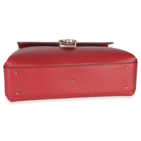 Red Dollar Calfskin Medium Interlocking G Top Handle Bag