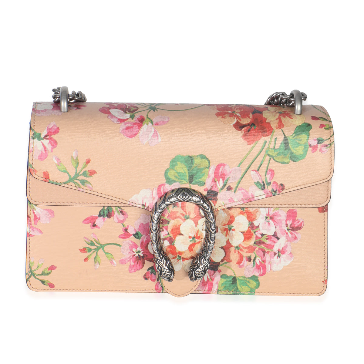 Gucci Light Pink Calfskin Blooms Small Dionysus Shoulder Bag Handbag fv