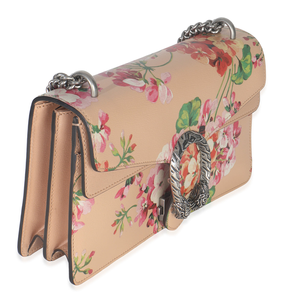 Gucci Light Pink Calfskin Blooms Small Dionysus Shoulder Bag Handbag pv