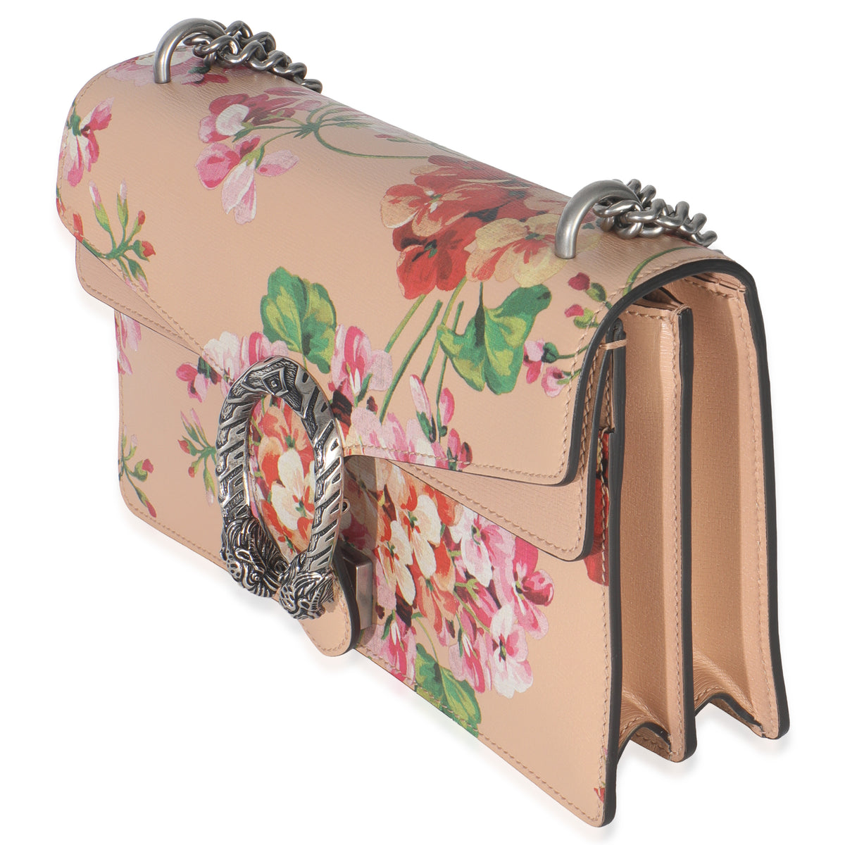 Gucci Light Pink Calfskin Blooms Small Dionysus Shoulder Bag Handbag sv