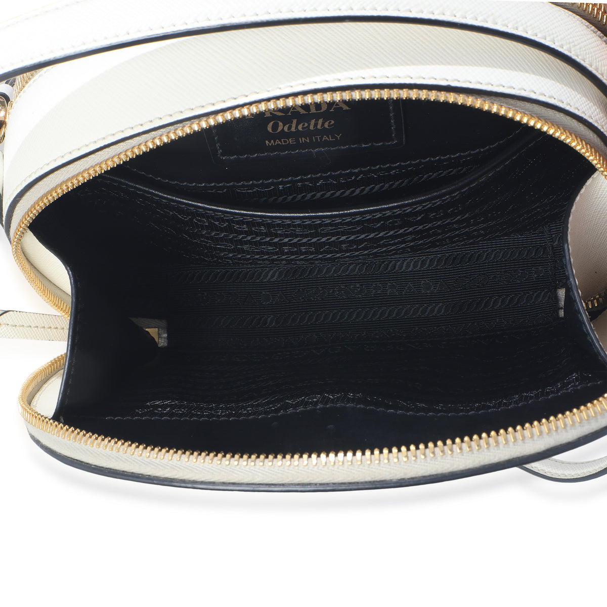 White Saffiano Small Odette Top Handle Bag