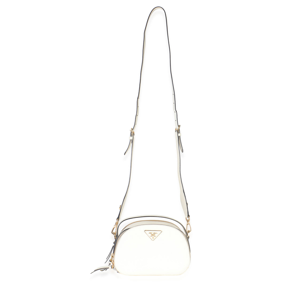 White Saffiano Small Odette Top Handle Bag