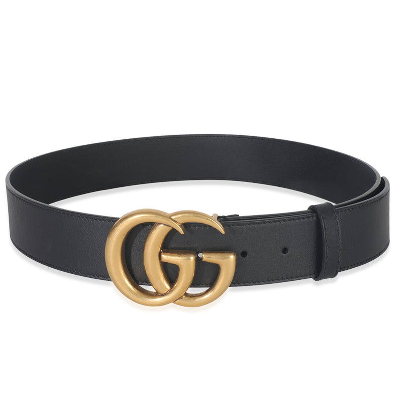 Black Smooth Calfskin Double G Belt 85/34